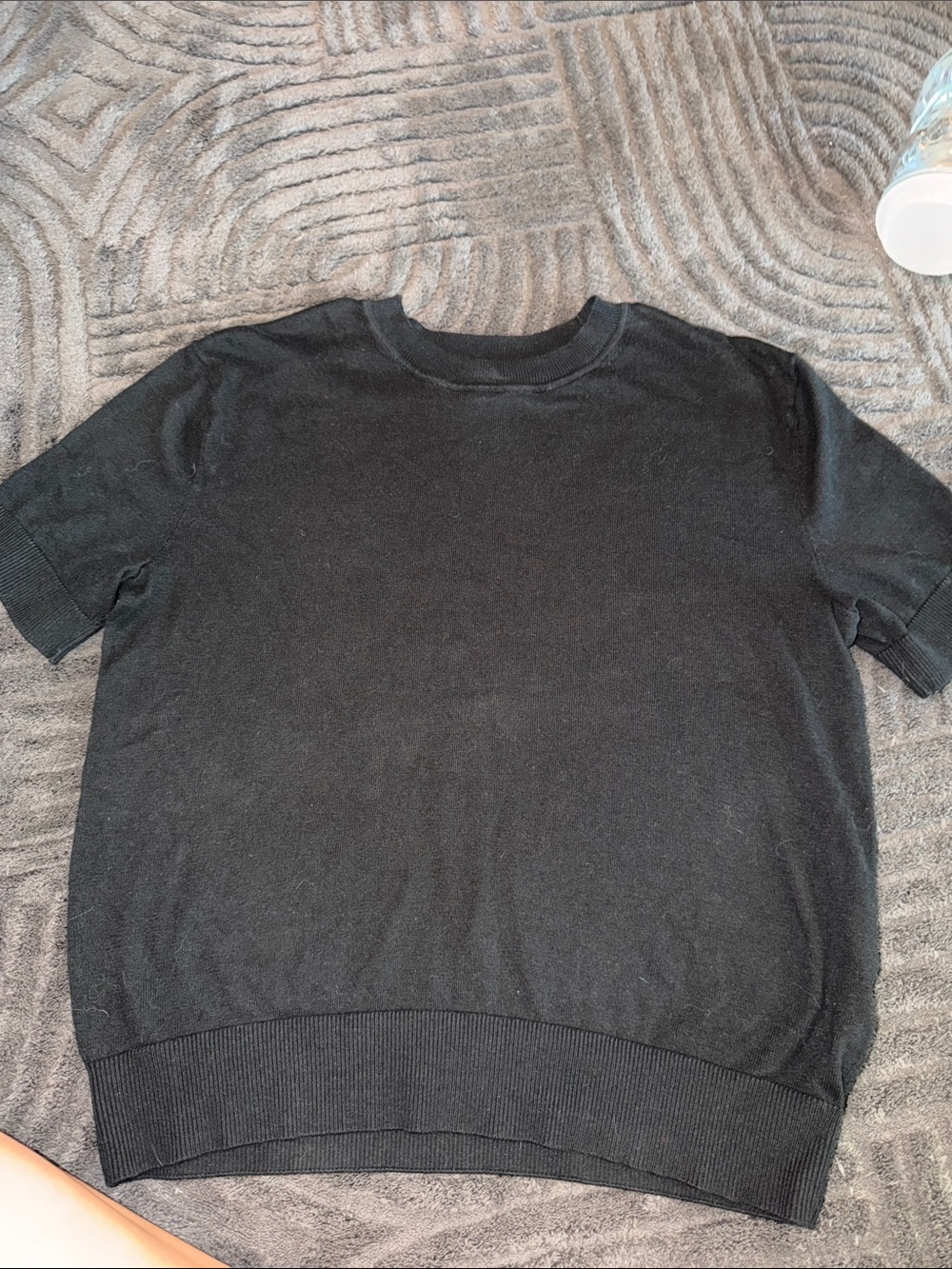 Banana Republic Black Crewneck Short-Sleeve Sweater